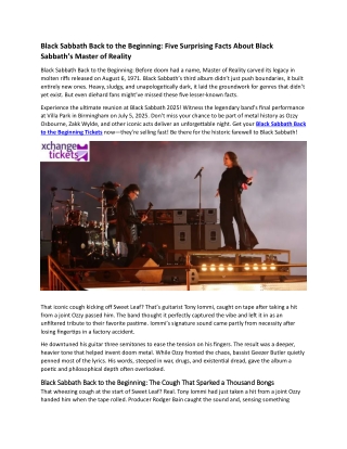 Five Surprising Facts About Black Sabbath’s Master of Reality