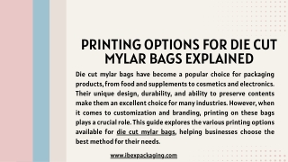 Printing Options for Die Cut Mylar Bags Explained