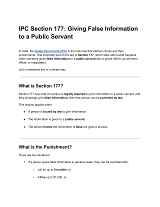 IPC Section 177_ Giving False Information to a Public Servant