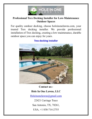 Professional Trex Decking Installer for Low-Maintenance Outdoor Spaces