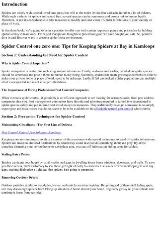Spider Control one 0 one: Tips for Keeping Spiders at Bay in Kamloops