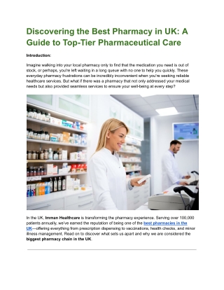 Discovering the Best Pharmacy in UK