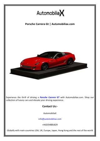 Porsche Carrera Gt  Automobiliax.com