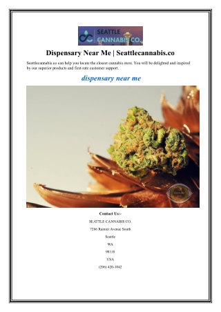 Dispensary Near Me  Seattlecannabis.co