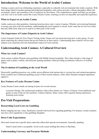 Casino Etiquette Guide for First-Timers Visiting Arabic Venues