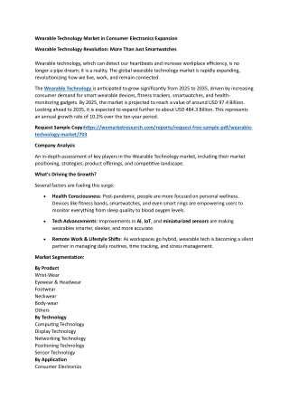 Wearable Technology Market in Consumer Electronics Expansion