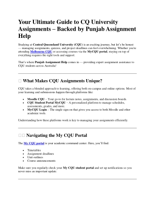 Your Ultimate Guide to CQ University Assignments