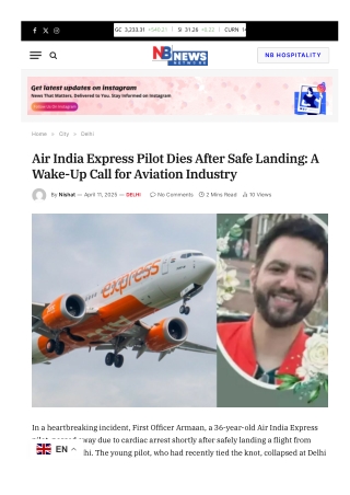 Air India Express Pilot Dies After Safe Landing A Wake-Up Call for Aviation Industry