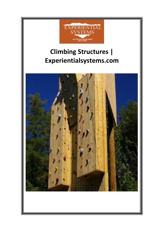 Climbing Structures  Experientialsystems.com