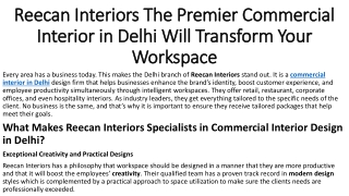 Choice for Innovative Commercial Interior in Delhi - Reecan Interiors