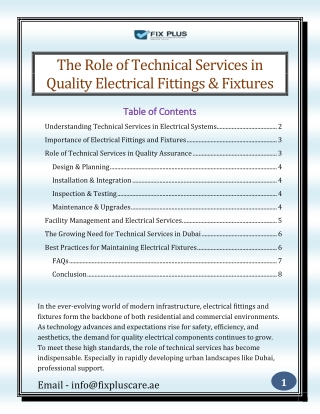 The Role of Technical Services in Quality Electrical Fittings