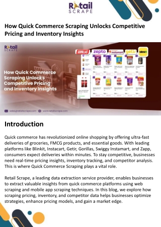 How Quick Commerce Scraping Unlocks Competitive Pricing and Inventory Insights