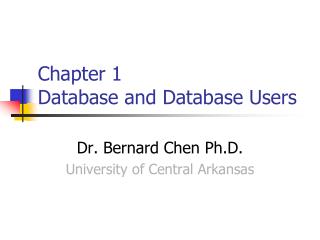 Chapter 1 Database and Database Users