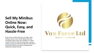 Sell My Minibus Online Now: Quick, Easy, and Hassle-Free