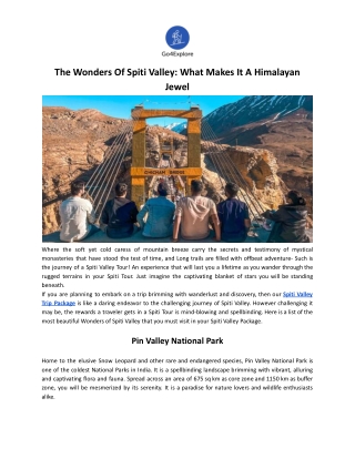 The Wonders Of Spiti Valley: What Makes It A Himalayan Jewel