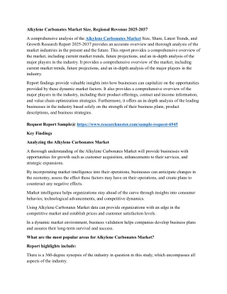 Alkylene Carbonates Market