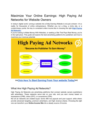 Maximize Your Online Earnings_ High Paying Ad Networks for Website Owners
