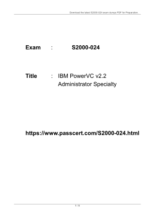 S2000-024 IBM PowerVC v2.2 Administrator Specialty Dumps
