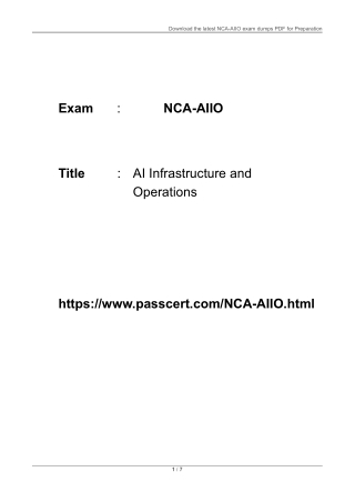 NCA-AIIO AI Infrastructure and Operations Dumps
