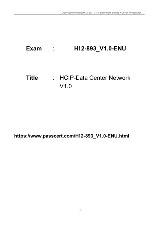 H12-893_V1.0-ENU HCIP-Data Center Network V1.0 Exam Dumps