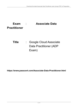 Google Cloud Associate Data Practitioner Exam Dumps