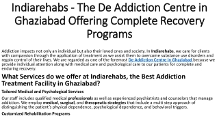 Regain Control at Indiarehabs Advanced De Addiction Centre in Ghaziabad