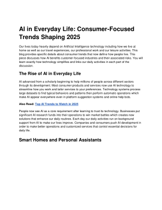 AI in Everyday Life: Top Consumer Trends Shaping 2025