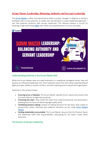 Best Scrum Master Course in Hyderabad - Visualpath