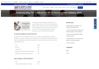 Latest CS Executive Syllabus 2025: All You Need to Know