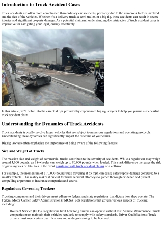 Big Rig Lawyer's Top Tips for a Successful Truck Accident Claim