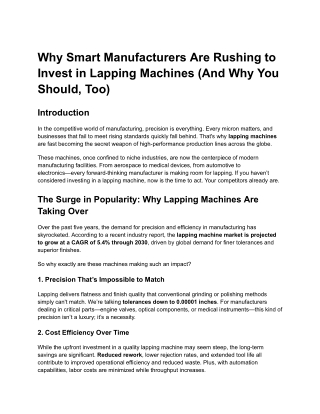 Why Smart Manufacturers Are Rushing to Invest in Lapping Machines (And Why You Should, Too) (1)