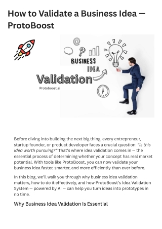 How to Validate a Business Idea — ProtoBoost