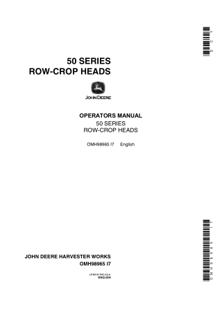 John Deere 50 Series Row-Crop Heads Operator’s Manual Instant Download (Publication No.OMH98965)