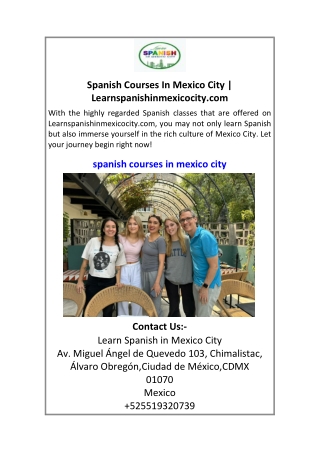 Spanish Courses In Mexico City  Learnspanishinmexicocity.com