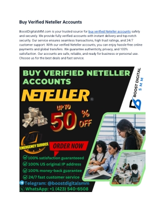 Get a Verified Neteller Account – Send & Receive Money Instantly