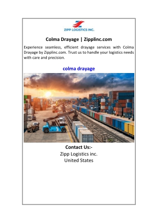 Colma Drayage  Zipplinc.com