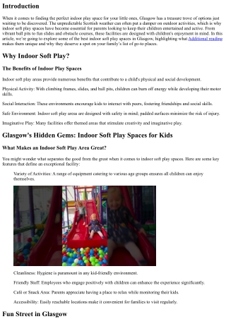 Glasgow's Hidden Gems: Indoor Soft Play Spaces for Kids