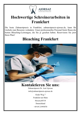 Hochwertige Schreinerarbeiten in Frankfurt