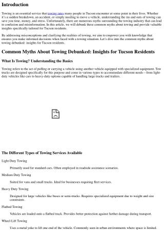 Common Myths About Towing Debunked: Insights for Tucson Residents