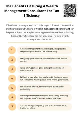 The Benefits Of Hiring A Wealth Management Consultant For Tax Efficiency