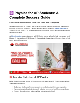 Physics for AP Students A Complete Success Guide
