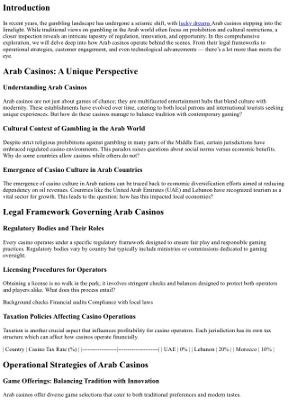 Behind the Scenes: How Arab Casinos Operate