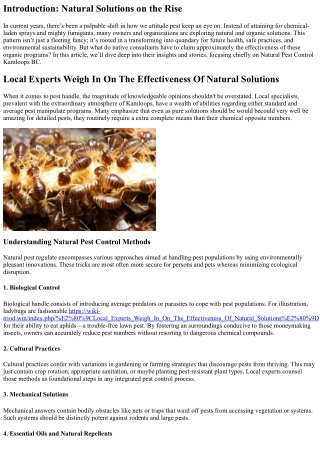 “Local Experts Weigh In On The Effectiveness Of Natural Solutions”