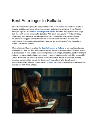 Best Astrologer In Kolkata