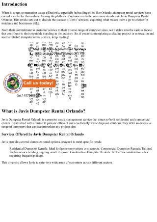Decoding the Success of Javis' Dumpster Rental Services in Orlando