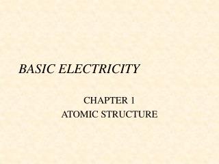 BASIC ELECTRICITY