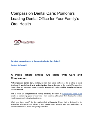 Compassion Dental Care_ Pomona’s Leading Dental Office for Your Family’s Oral Health