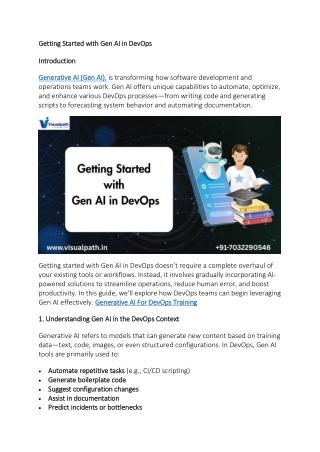 Generative AI For DevOps Training video | Gen AI For DevOps