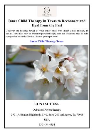 Inner Child Therapy in Texas to Reconnect and Heal from the Past
