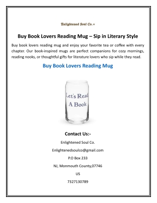 Buy Book Lovers Reading Mug Sip in Literary Style